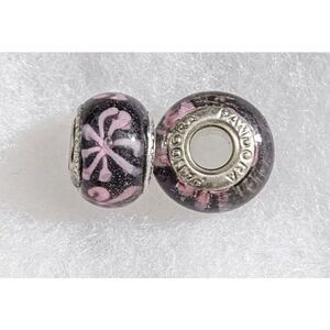Set of 2 Pandora Black with Pink Squiggles